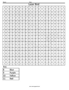 Lazer Bird- Color by Number worksheet