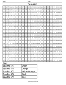 Pumpkin- Fractions Numerator worksheet