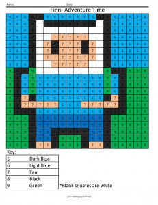 Adventure Time- Color by Number fun math practice Free
