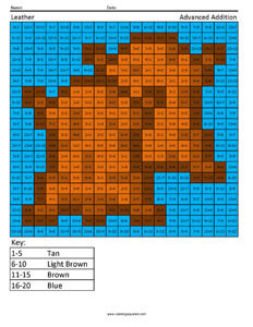 Leather- Advanced Addition math facts
