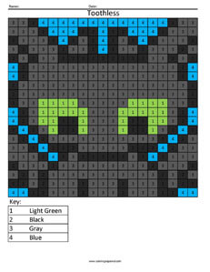 Toothless Dragon- Color by Number How to Train Your Dragon Coloring Page
