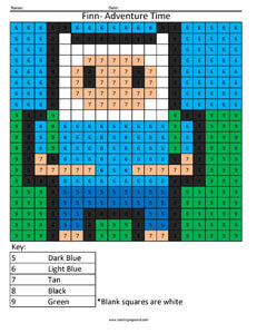 Adventure Time- Color by Number Cartoon Coloring