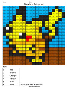 Pokemon Pikachu- Basic Division Nintendo coloring page