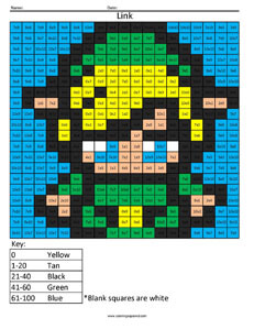 Link- Advanced Multiplication Nintendo coloring page