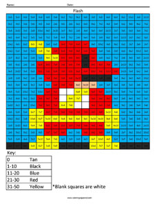 Flash- Multiplication math facts comic book superhero