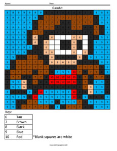 Gambit color by number worksheet