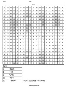 Thor- Color by Number worksheet