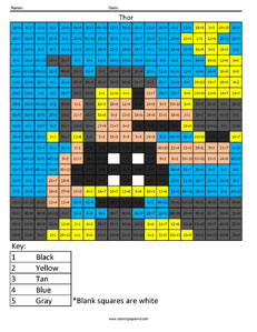 Thor- Division math facts comic book superhero