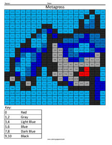 Metagross- Practice Subtraction Nintendo Pokemon