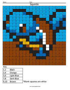 Squirtle- Practice Subtraction Nintendo Pokemon