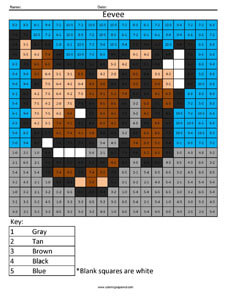 Eevee- Practice Subtraction Nintendo Pokemon