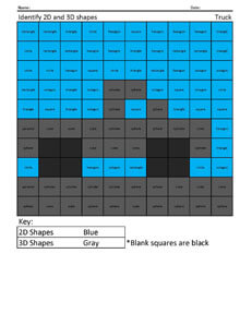 Identifying Shapes- Truck 1st grade Math Concepts
