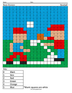 Practice Division- Baseball Play 3rd Grade Math Facts