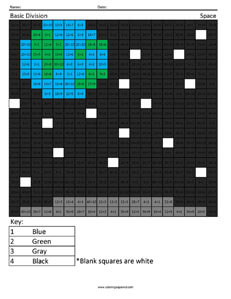 Practice Division- Space 3rd Grade Math Facts