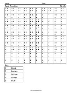 Giraffe- Color by Number Counting