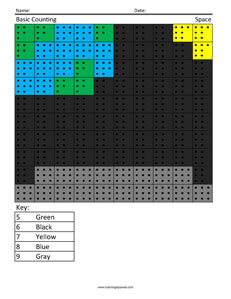 Space Color Counting Worksheets Free Coloring Page