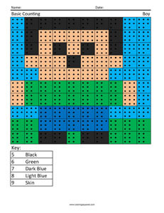 Boy Color Counting Worksheets Free Coloring Page