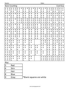 Cool Guy- Color by Number Counting