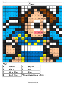 Chun Li- Practice Subtraction coloring activity