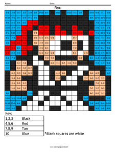 Ryu- Practice Addition coloring activity Street Fighter