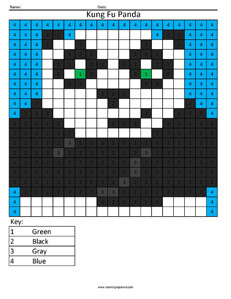 Po- Kung Fu Panda Color by Number Cartoon Coloring