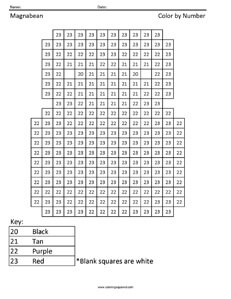 Magnabean- Color by Number worksheet