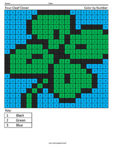 Four-leaf Clover- Holiday Coloring Sheets