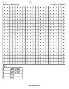 Earth Day Recycling- Holiday Coloring worksheet