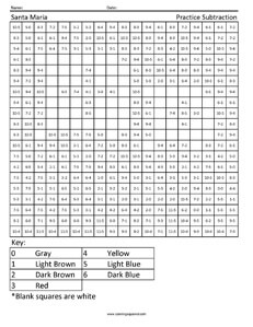 Columbus Day- Holiday Subtraction worksheet