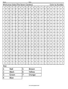 The Seven Candles- Holiday Coloring worksheet