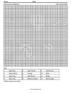 Persistence of Memory- Megapixel Painting worksheet