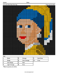 Girl with a Pearl Earring- Adult Coloring Books