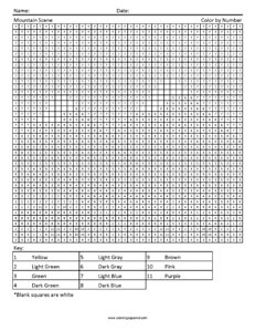 Mountains- Megapixel Scene worksheet