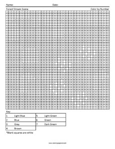 Forest Stream- Megapixel Scene worksheet