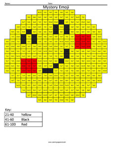 Facebook Yay Emoji- Multiplication Coloring coloring activity 