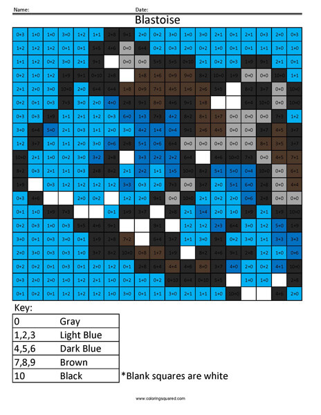 Blastoise- Practice Addition Nintendo Pokemon
