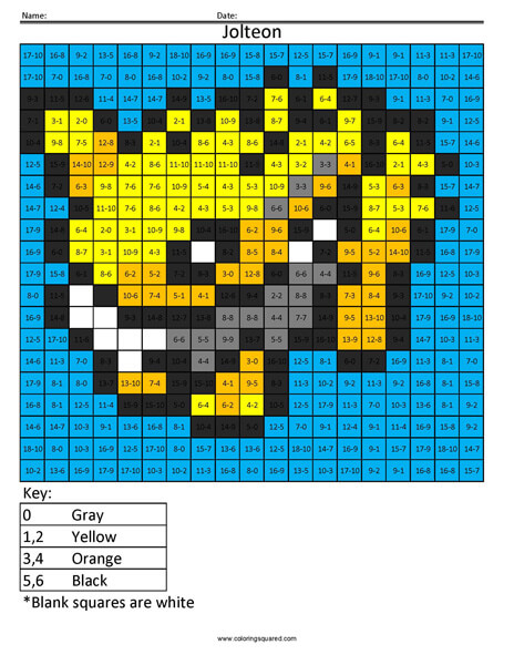 Jolteon- Practice Subtraction Nintendo Pokemon