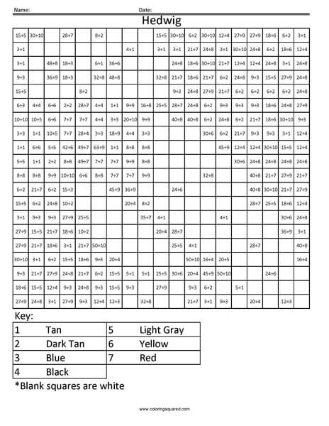 Hedwig Owl Division worksheet
