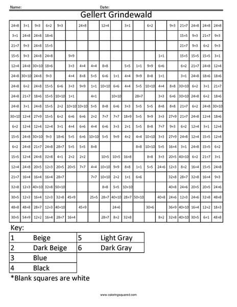 Gellert Grindewald Division worksheet