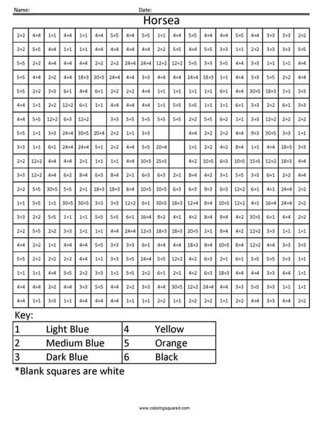 Horsea Division worksheet