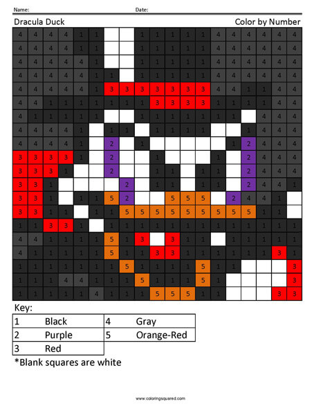 Halloween Dracula Duck coloring page