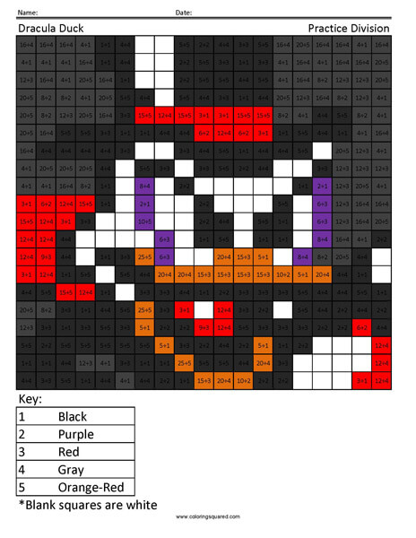 Halloween Dracula Duck Division answer key