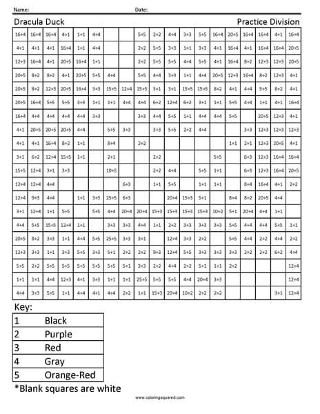 Halloween Dracula Duck Division worksheet