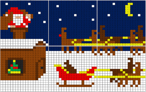 Christmas Math Coloring Mural worksheet