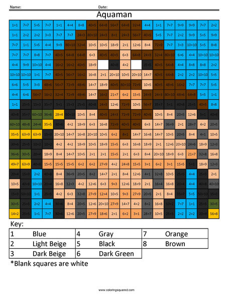 Aquaman- Division superhero coloring activity