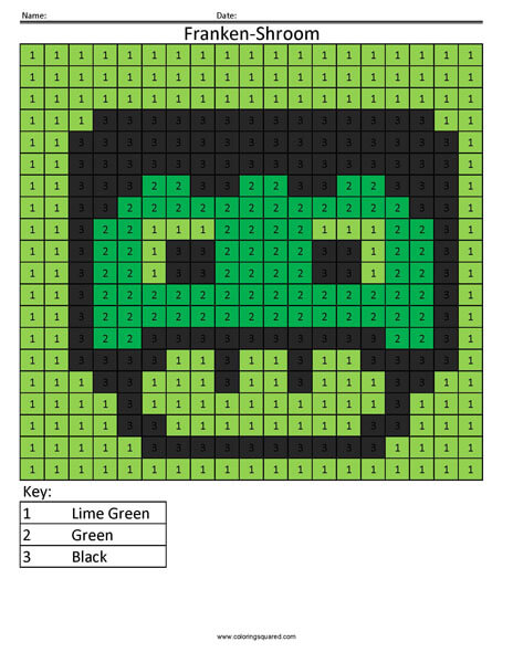 Halloween Frankenshroom Coloring page