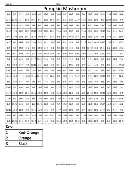 Halloween Shroom O Lantern Division Coloring worksheet