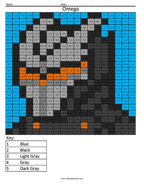 Fortnite Omega Subtraction Coloring activity