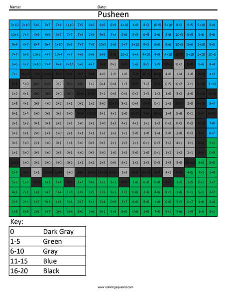Pusheen Addition Coloring Page Coloring