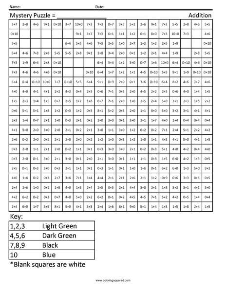 Brachiosaurus Animal Coloring Page Addition Worksheet Brachiosaurus Animal Coloring Page Addition mystery puzzle math fact Worksheet